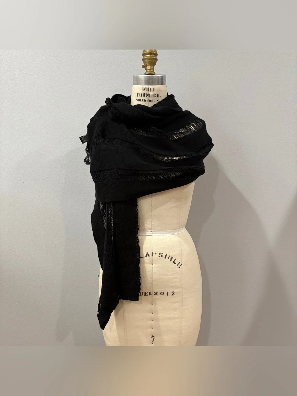 Rare Vintage 2007 Juicy Couture Collection Distressed Shredded Long Knit Scarf